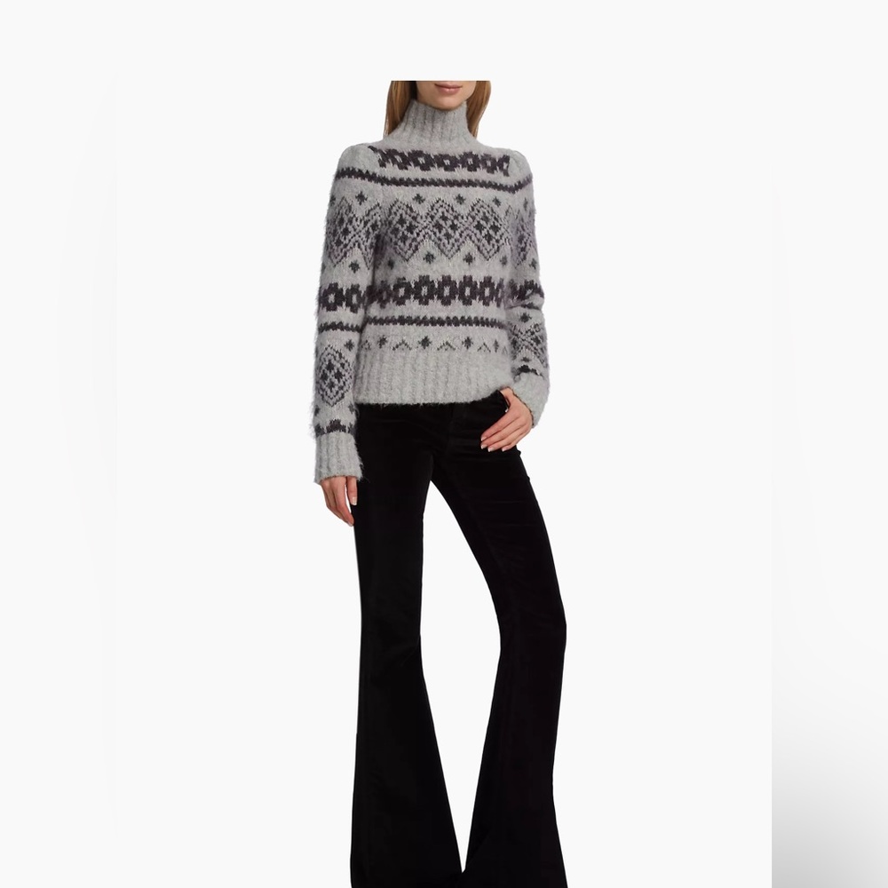 Beautiful Veronica Beard fair isle alpaca sweatshirt, XS, like new